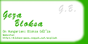 geza bloksa business card